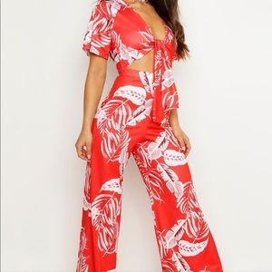 Matching tie top and pants set